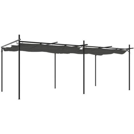 Pérgola con cubierta retráctil gris antracita 589x292x230 cm vidaXL