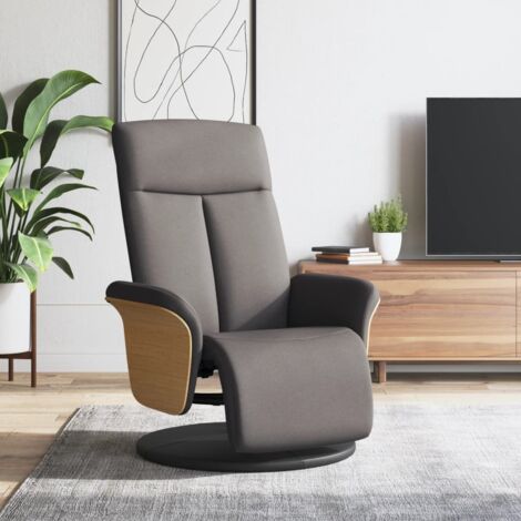 Sillón reclinable con reposapiés tela gris taupe vidaXL