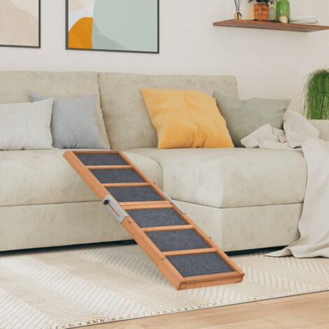 Rampa para perros madera maciza de abeto gris 120x30 cm vidaXL