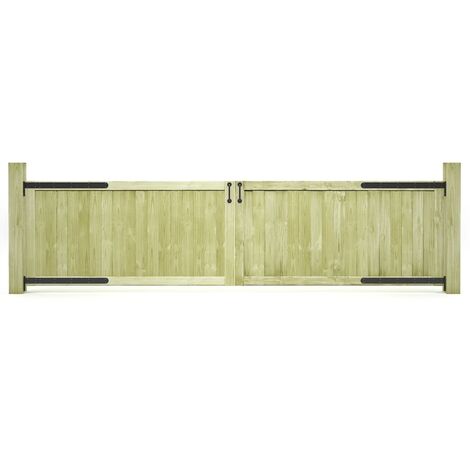 Puertas de valla madera de pino impregnada 300x75 cm 2 uds vidaXL
