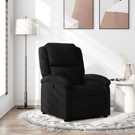 Sillón reclinable de tela negro vidaXL