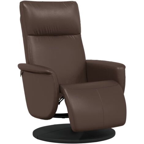 Sillón reclinable con reposapiés cuero sintético marrón vidaXL