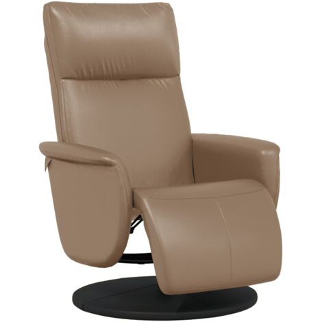 Sillón reclinable con reposapiés cuero sintético capuchino vidaXL