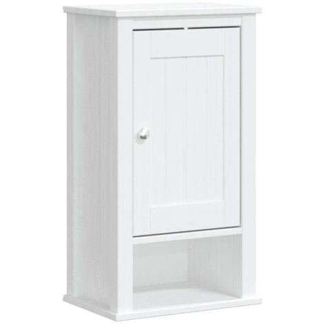 Mueble pared baño BERG madera maciza pino blanco 40x27x71,5 cm vidaXL