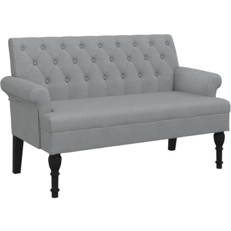 Banco con respaldo tela gris claro 120x62x75,5 cm vidaXL