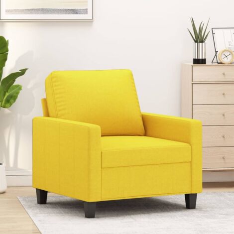 Sillón de tela amarillo claro 60 cm vidaXL