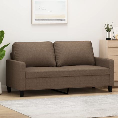 Sofá de 2 plazas de tela marrón 140 cm vidaXL