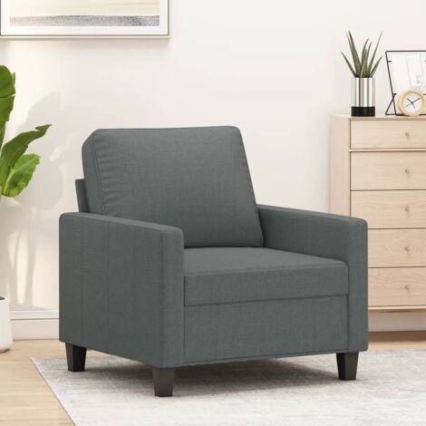 Sillón de tela gris oscuro 60 cm vidaXL