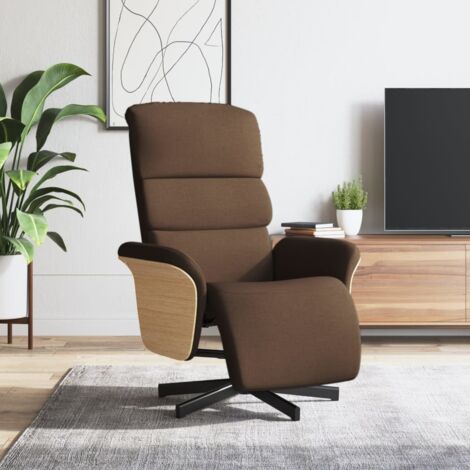 Sillón reclinable con reposapiés tela marrón vidaXL