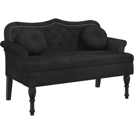 Banco con cojines Terciopelo negro 120,5x65x75 cm vidaXL (1/6)