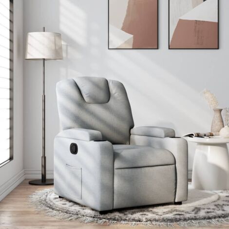 Sillón reclinable de tela gris claro