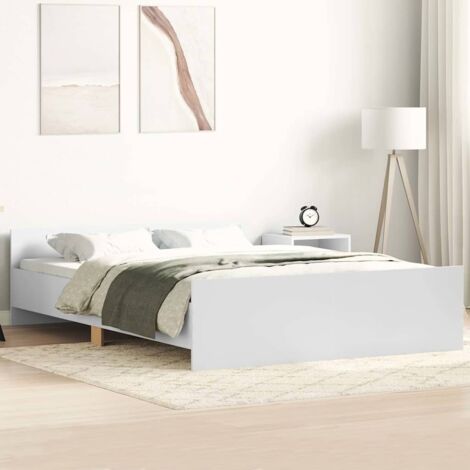 Estructura de cama con cabecero piecero blanco 135x190 cm vidaXL