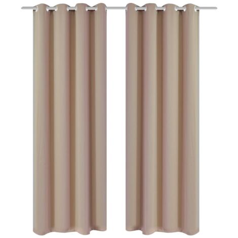 2 cortinas oscurecedoras con anillas blanco crema blackout 135x245cm vidaXL