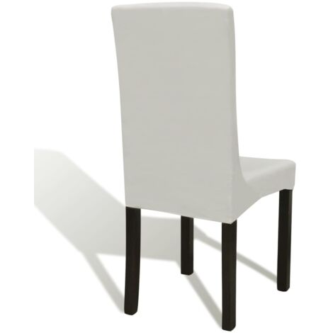 Funda para silla elástica recta 6 unidades crema vidaXL