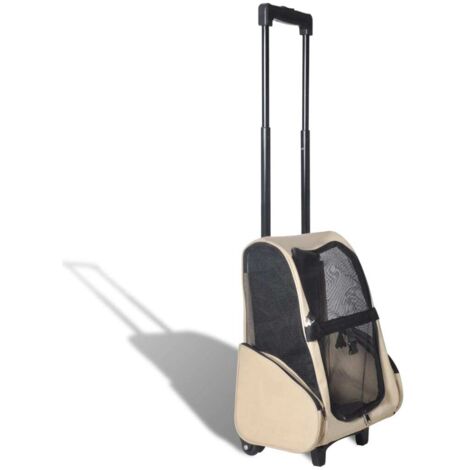 Carro plegable para mascotas multiusos beige vidaXL
