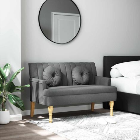 Banco con cojines tela gris oscuro 113x64,5x75,5 cm vidaXL