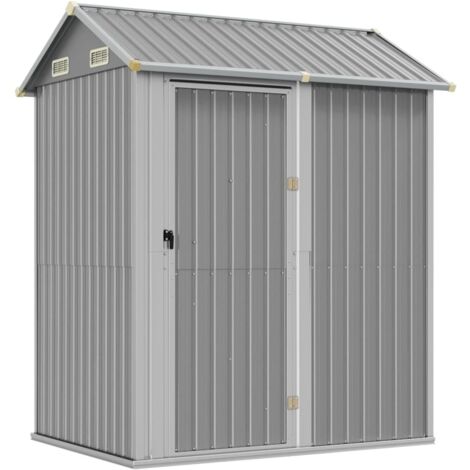 Caseta de jardín gris claro 192x152,5x237 cm acero galvanizado vidaXL