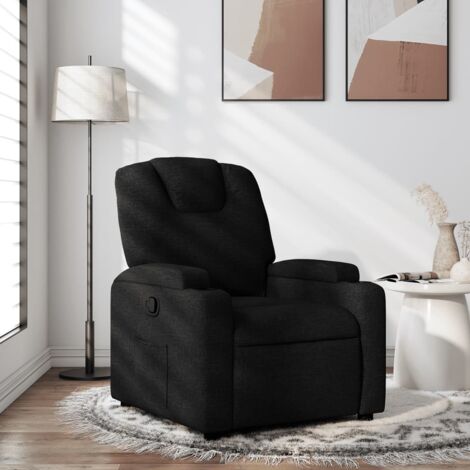 Sillón reclinable de tela negro vidaXL