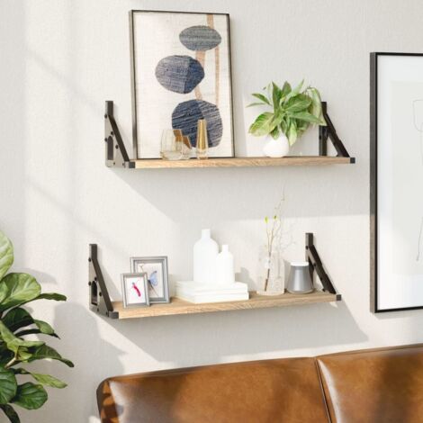 Estantes de pared 2 unidades roble Sonoma 60x15x15,5 cm vidaXL