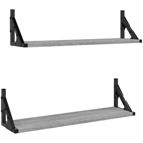 Estantes de pared 2 unidades gris Sonoma 60x15x15,5 cm vidaXL