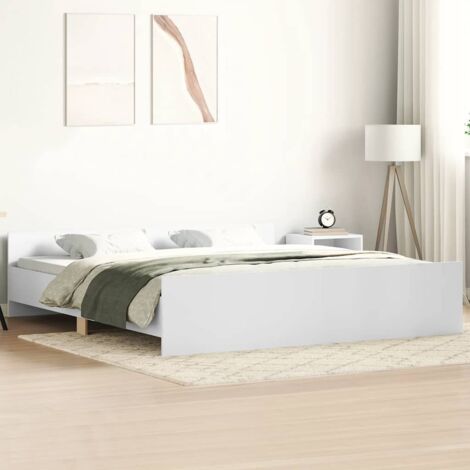 Estructura de cama con cabecero piecero blanco 200x200 cm vidaXL