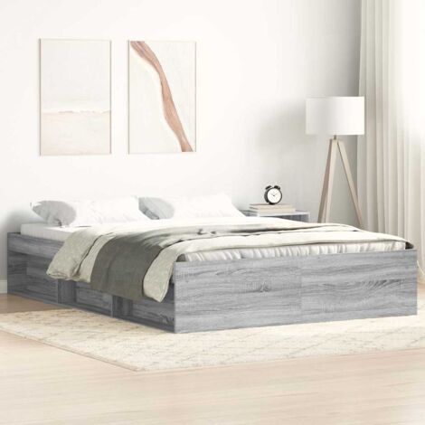 Estructura de cama gris Sonoma 120x190 cm vidaXL (1/5)