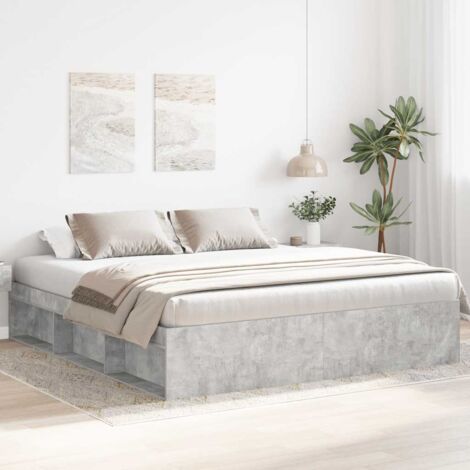 Estructura de cama gris hormigón 200x200 cm vidaXL (1/5)