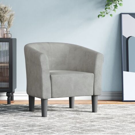 Sillón de terciopelo gris claro vidaXL (1/5)