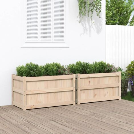 Jardineras de exterior 2 unidades madera maciza de pino vidaXL