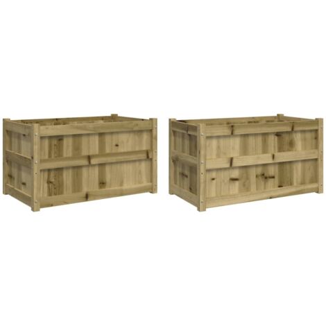 Jardineras de exterior 2 unidades madera impregnada de pino vidaXL