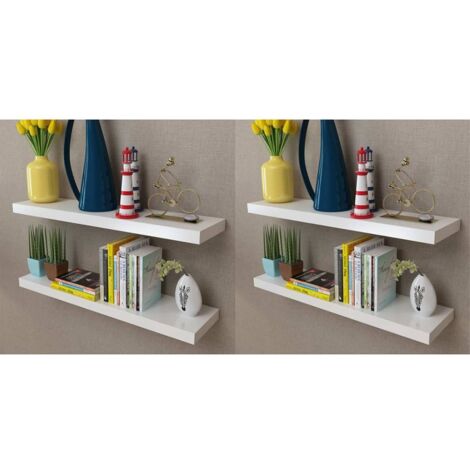Estantes de pared 4 unidades blanco 80 cm vidaXL