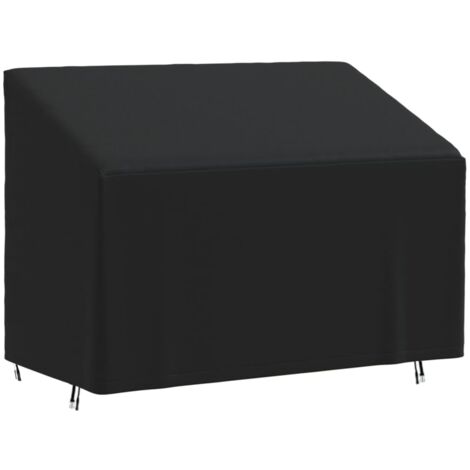 Cubierta de banco de 2 plazas Oxford 420D negro 134x70x65/94 cm vidaXL