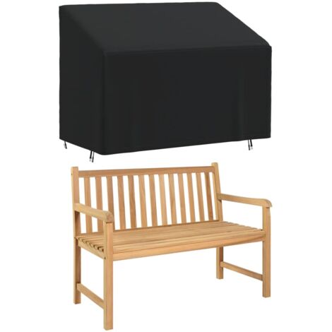 Cubierta de banco de 2 plazas Oxford 420D negro 134x70x65/94 cm vidaXL