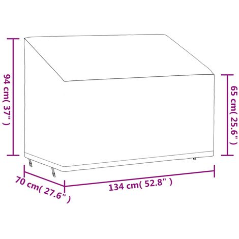 Cubierta de banco de 2 plazas Oxford 420D negro 134x70x65/94 cm vidaXL