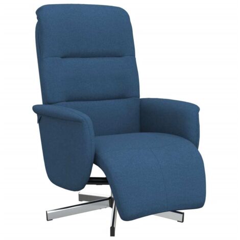 Sillón reclinable con reposapiés tela azul vidaXL