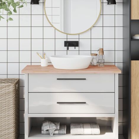 Encimera de baño madera maciza de haya 100x60x2,5 cm vidaXL (1/5)