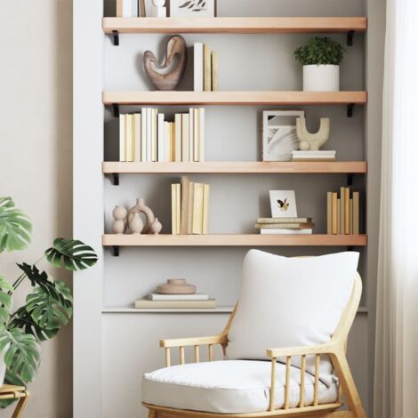 Estante de pared madera maciza de haya 100x20x4 cm vidaXL (1/5)