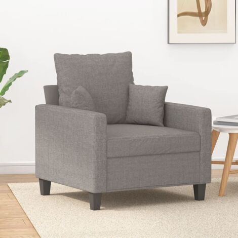 Sillón de tela gris taupé 60 cm vidaXL