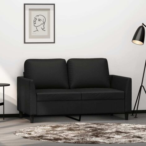 Sofá de 2 plazas de cuero sintético negro 120 cm vidaXL