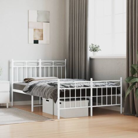 Estructura cama sin colchón con estribo metal blanco 120x190 cm vidaXL (1/5)