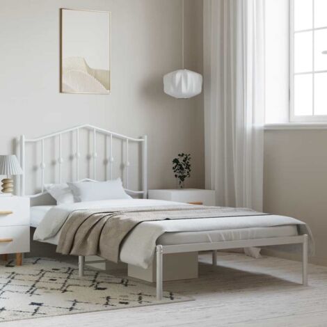 Estructura cama sin colchón con cabecero metal blanco 100x190cm vidaXL (1/5)