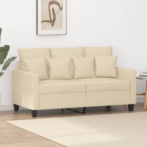Sofá de 2 plazas de tela color crema 120 cm vidaXL