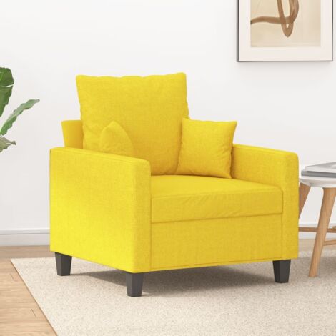 Sillón de tela amarillo claro 60 cm vidaXL