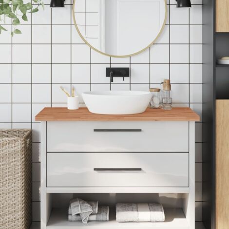 Encimera de baño madera maciza de haya 100x60x2,5 cm vidaXL