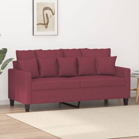Sofá de 2 plazas de tela rojo tinto 140 cm vidaXL