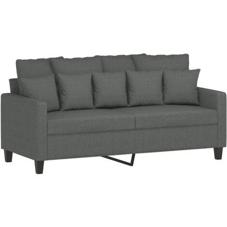 Sofá de 2 plazas de tela gris oscuro 140 cm vidaXL