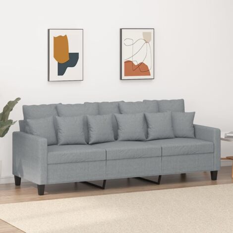 Sofá de 3 plazas de tela gris claro 180 cm vidaXL