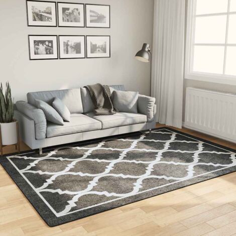 Alfombra lavable antideslizante negro y blanco 160x230 cm vidaXL