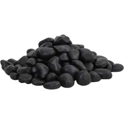 Guijarros pulidos negros 25 kg 2-5 cm vidaXL