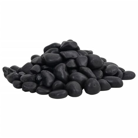 Guijarros pulidos negros 10 kg 2-5 cm vidaXL